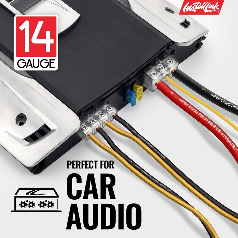 Install Link 14 AWG Gauge Speaker Wire Cable (30 Feet) Stereo, Car or Home Theater, CCA - Image 3